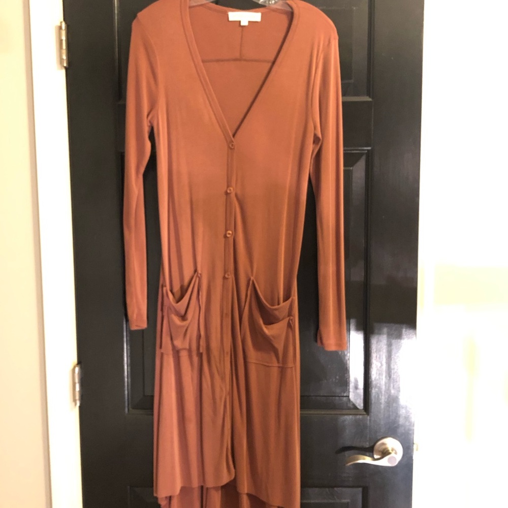 Mocha/rust long cardigan